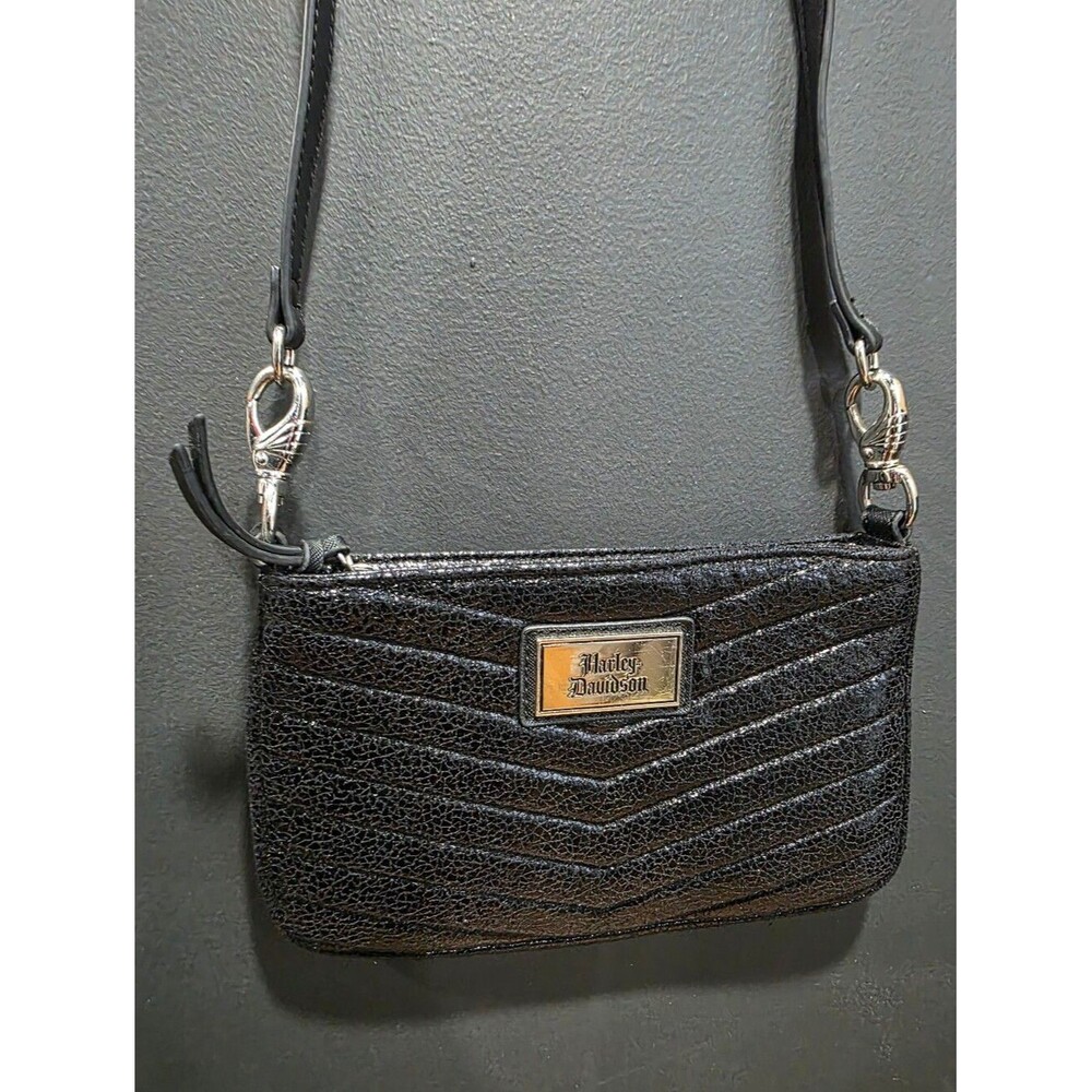 Harley-Davidson Quilted Chevron Crossbody Purse Hip Bag 8.5x5 Biker Moto